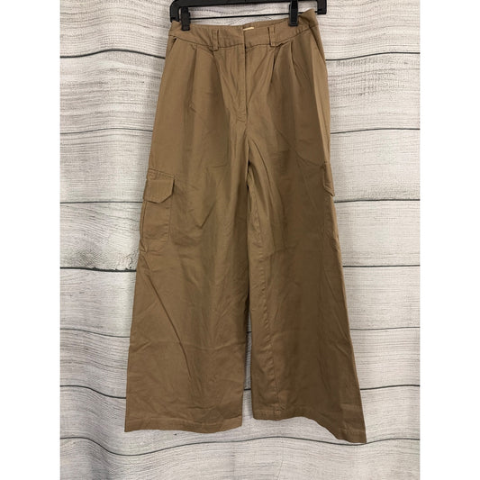 Anthropologie Du Paradis Pleated Wide-Leg Cargo Pants Size S