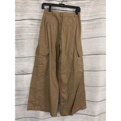 Anthropologie Du Paradis Pleated Wide-Leg Cargo Pants Size S