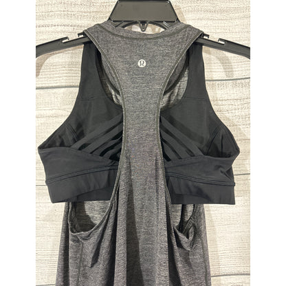 Lululemon Extra Mile Tank Heathered Black Size 6