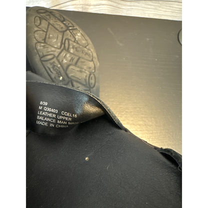 Korks Black Leather Platform Sandals With Ankle Strap & Buckles Size 8