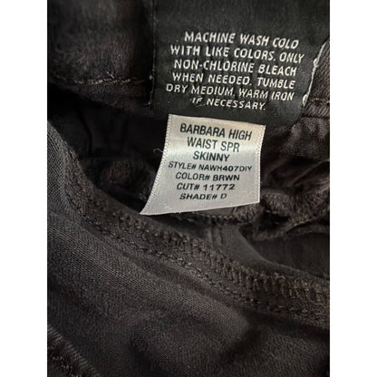 Hudson Barbara High Waist Skinny Jeans Brown Size 27