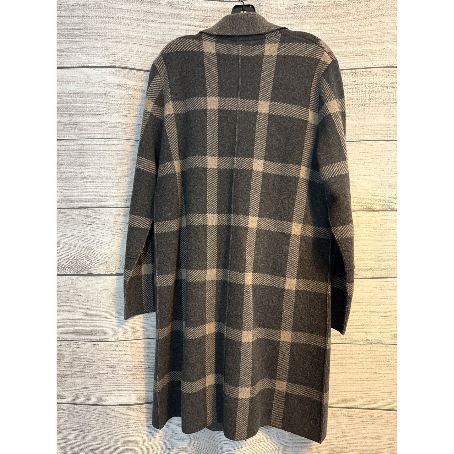 Kinross Cashmere Long Plaid Coat Size Large