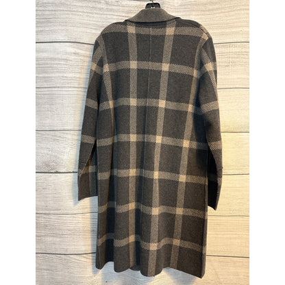 Kinross Cashmere Long Plaid Coat Size Large