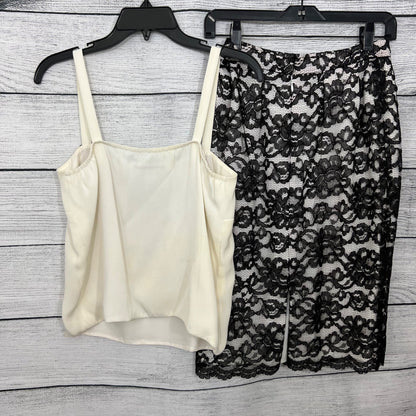 Vintage White & Black Lace Tank Top & Skirt Set, Size 6