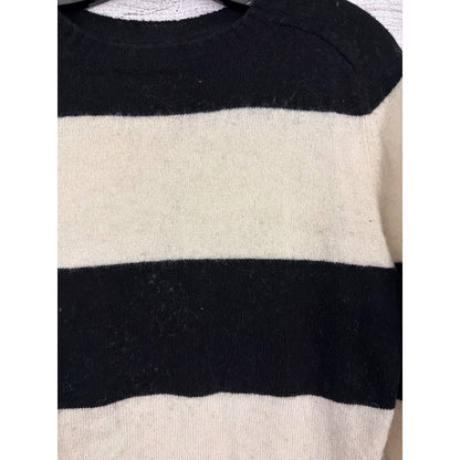 Re/Done Black & White Striped Knit Sweater Size S