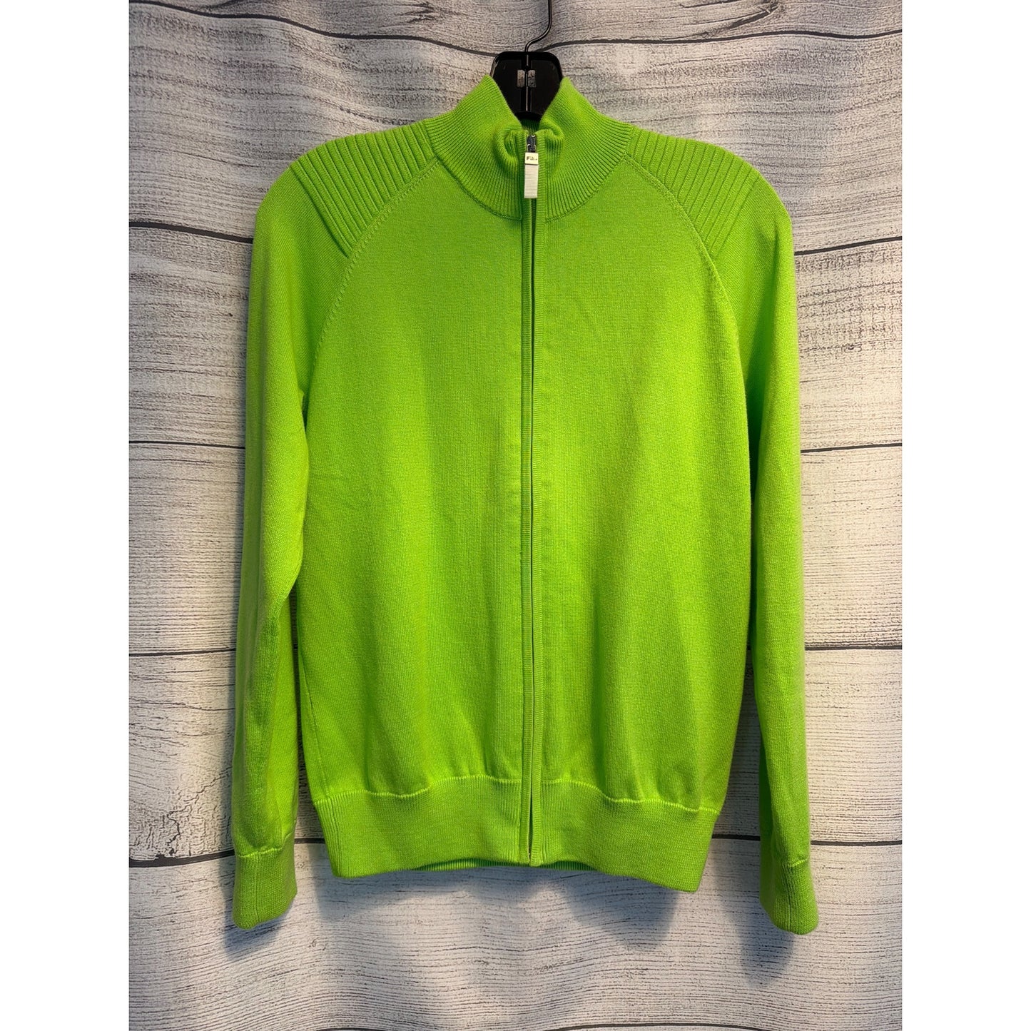 Polo Golf Ralph Lauren Neon Green Full-Zip Sweater Size M