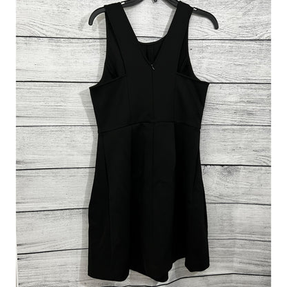 Madewell Black Sleeveless A-Line Dress With Pleated Skirt, Size Medium