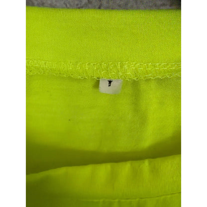 Neon Yellow Loose-Fit T-Shirt With Front Pocket Size L