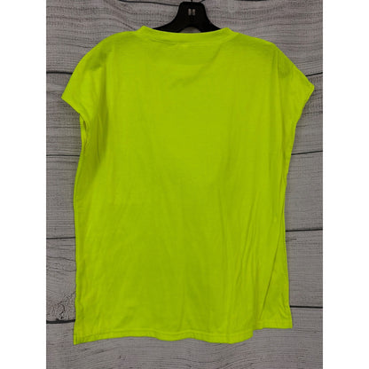 Neon Yellow Loose-Fit T-Shirt With Front Pocket Size L