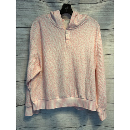 Pj Salvage Waffle Knit Lounge Hoodie Henley Top Size L