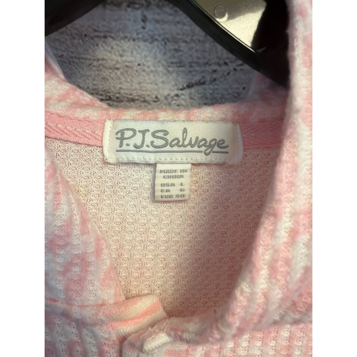 Pj Salvage Waffle Knit Lounge Hoodie Henley Top Size L