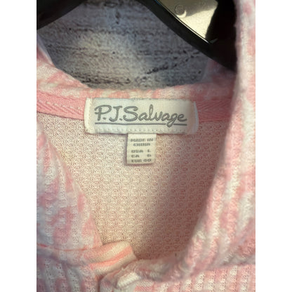 Pj Salvage Waffle Knit Lounge Hoodie Henley Top Size L
