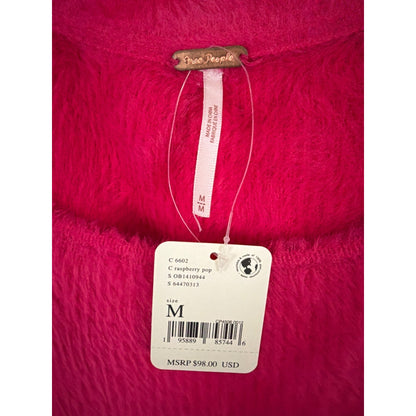 NWT Free People Moonbeam Raspberry Pop Faux Fur Sweater Size M