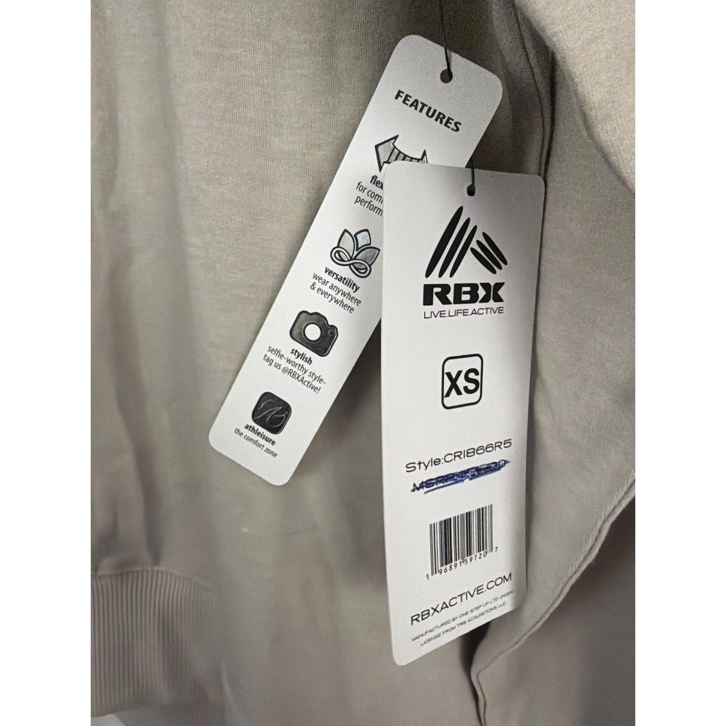 NWT RBX Crewneck Sweatshirt Stretchy & Soft Blend High-Low Hem Size XS