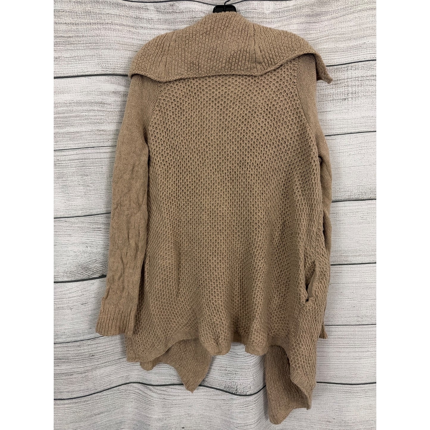 Vince Beige Open Front Honeycomb Knit Cardigan Sweater Size M
