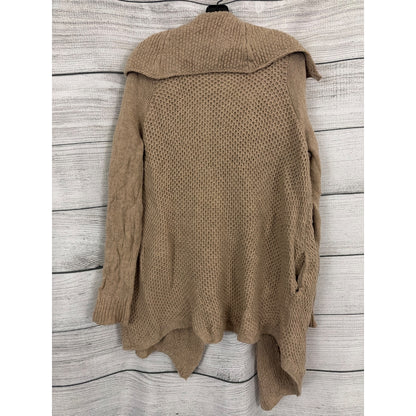 Vince Beige Open Front Honeycomb Knit Cardigan Sweater Size M