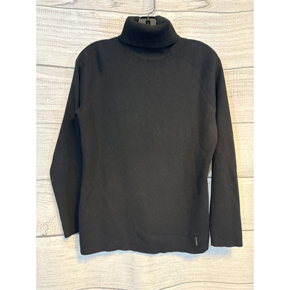 Tory Burch Black Turtleneck Ribbed Sweater L