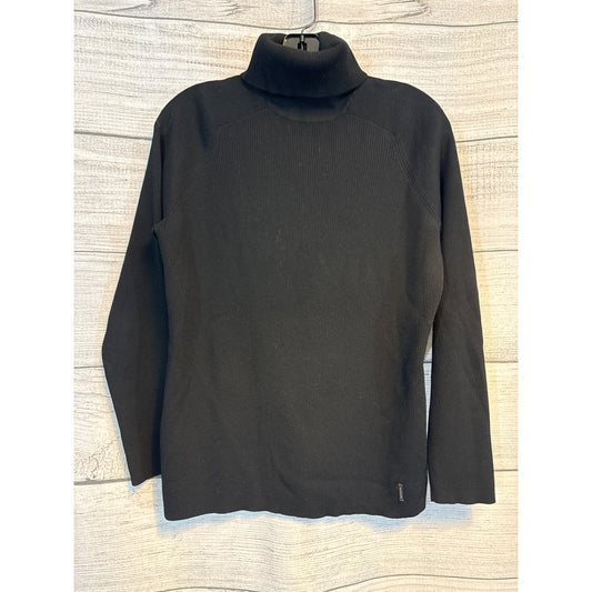 Tory Burch Black Turtleneck Ribbed Sweater L