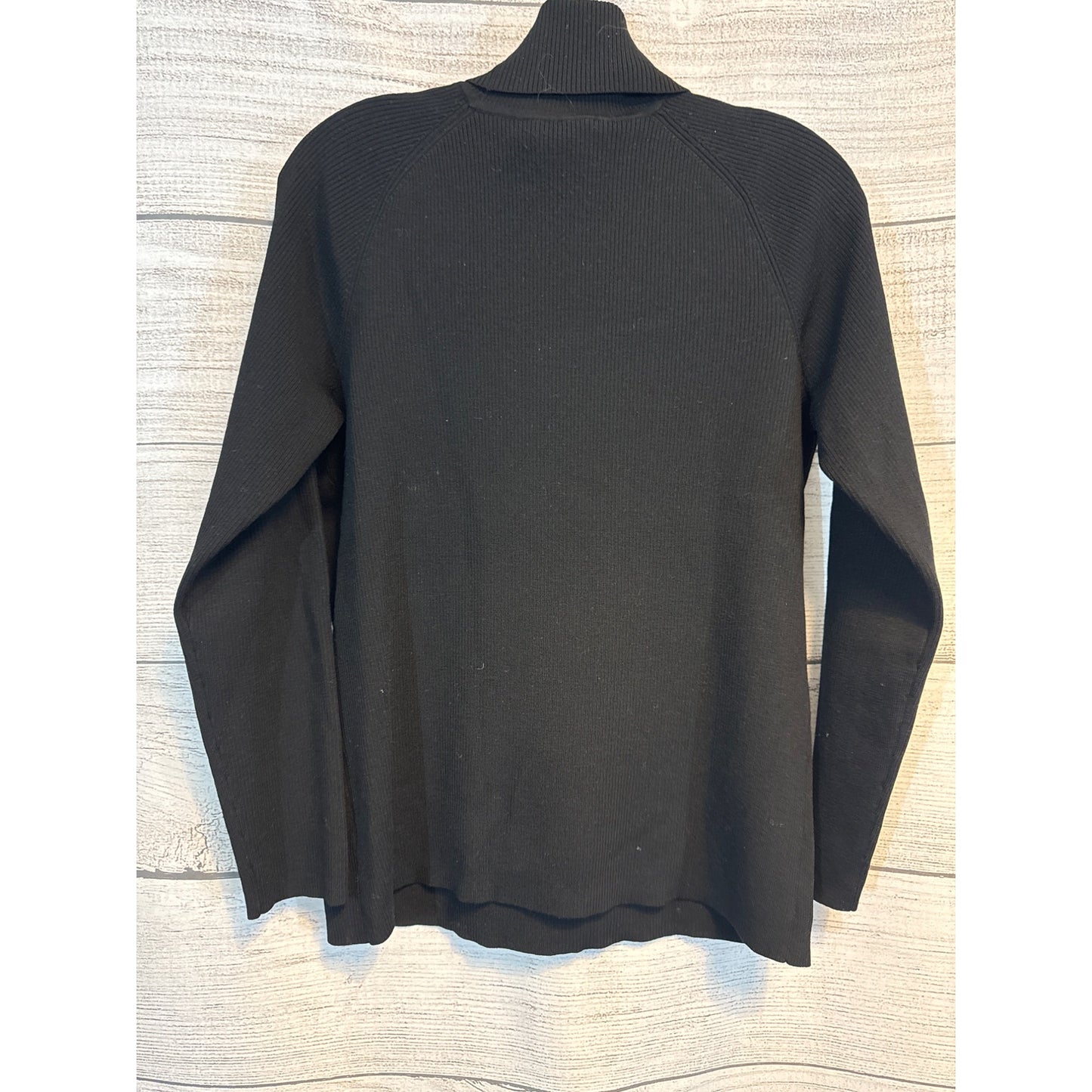 Tory Burch Black Turtleneck Ribbed Sweater L