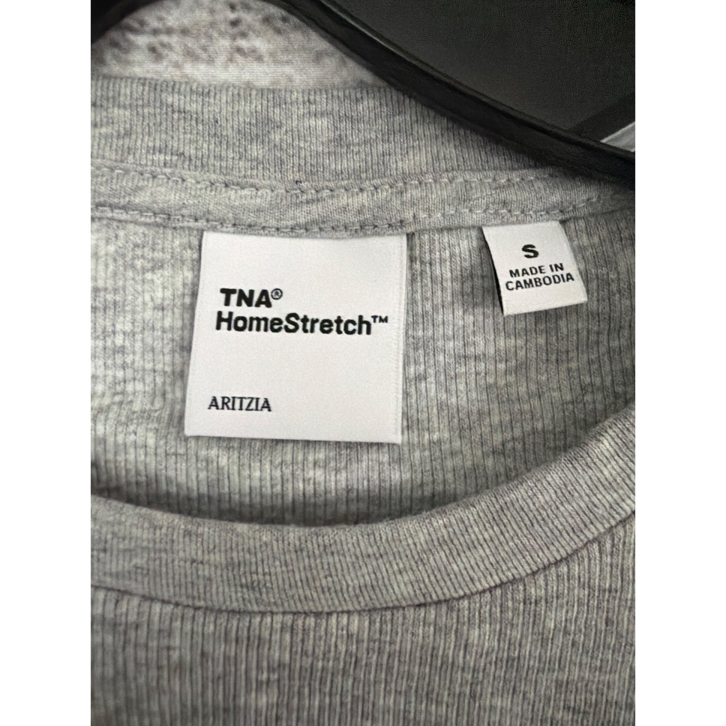NWT TNA Homestretch Heather Chrome Cropped Long Sleeve Shirt Size S