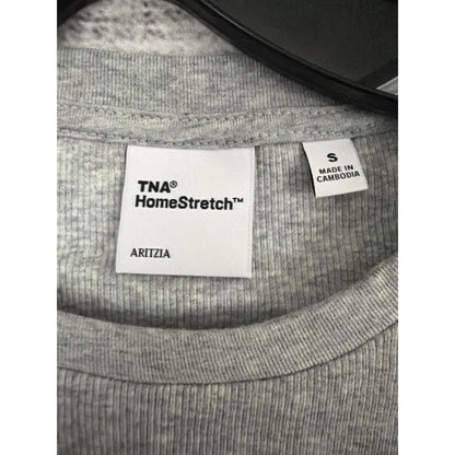 NWT TNA Homestretch Heather Chrome Cropped Long Sleeve Shirt Size S