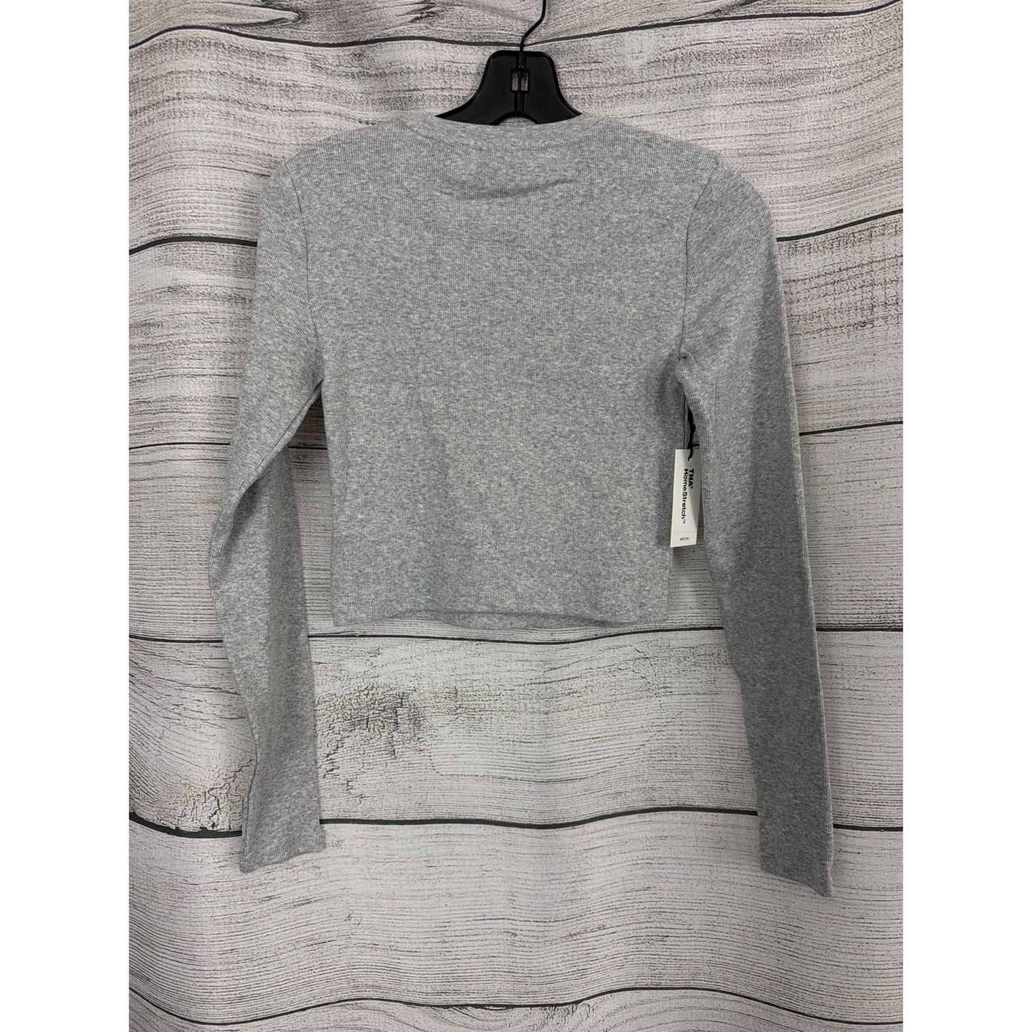 NWT TNA Homestretch Heather Chrome Cropped Long Sleeve Shirt Size S