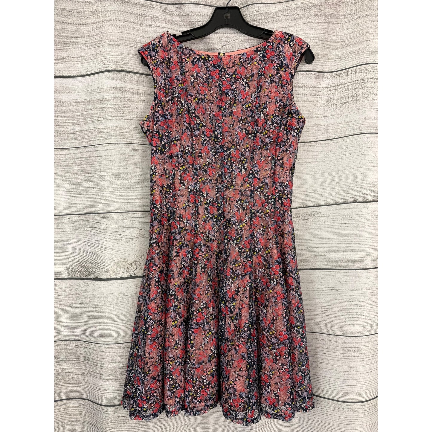 Danny And Nicole Floral Lace Overlay Fit & Flare Swing Dress Size 10