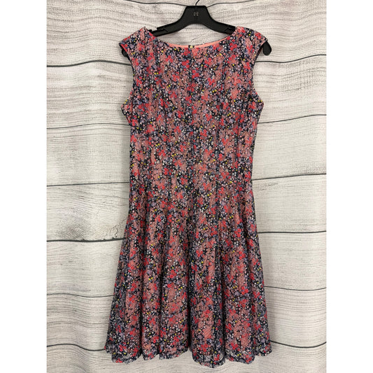 Danny And Nicole Floral Lace Overlay Fit & Flare Swing Dress Size 10