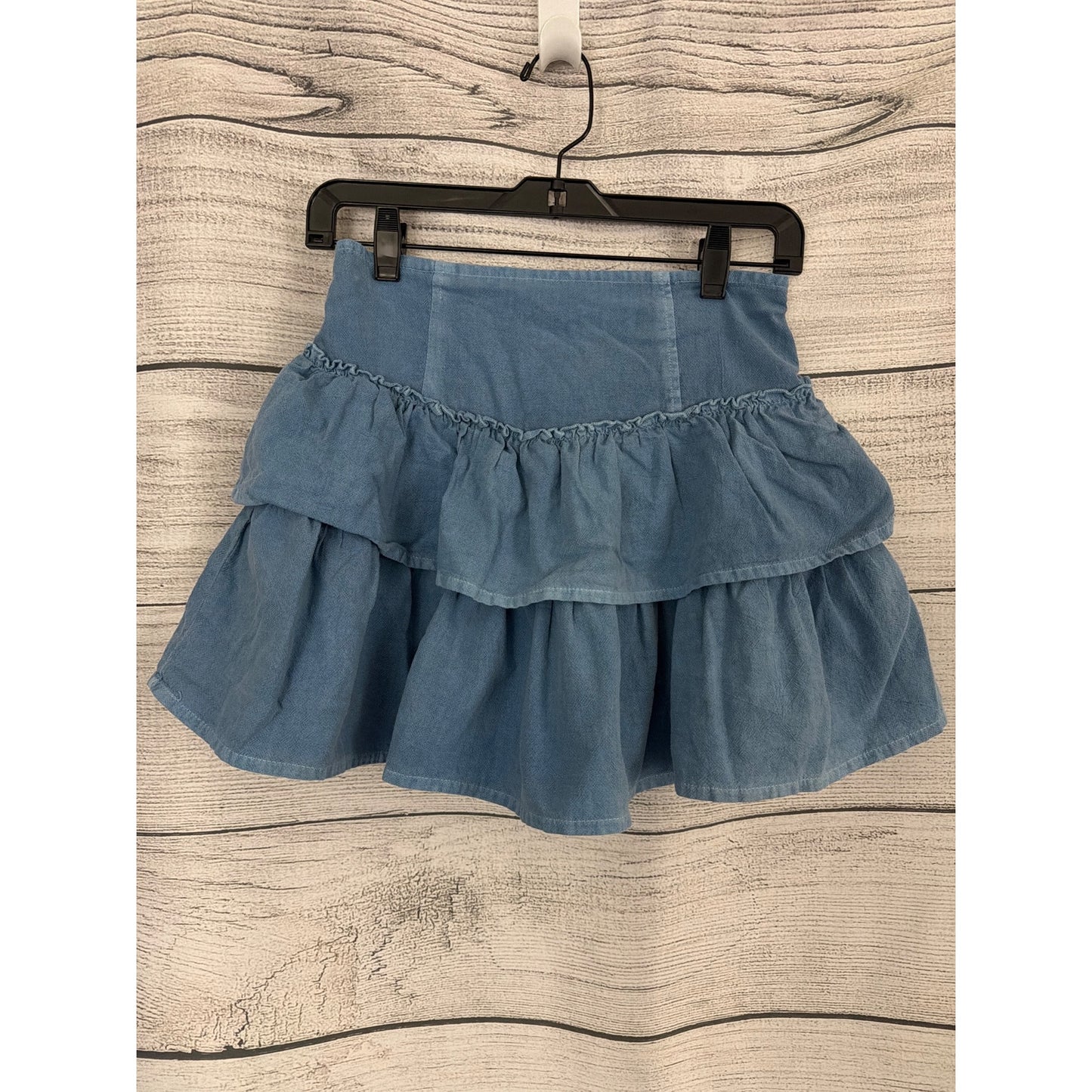 Japna 100% Cotton Elastic Waist Tiered Ruffle Mini Skirt Size L