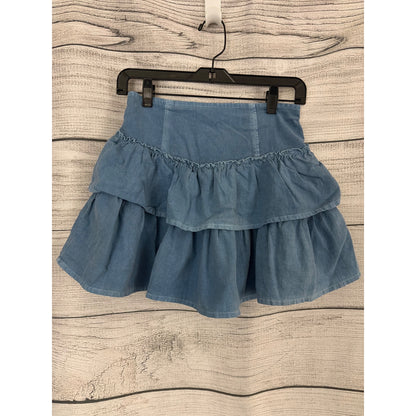 Japna 100% Cotton Elastic Waist Tiered Ruffle Mini Skirt Size L