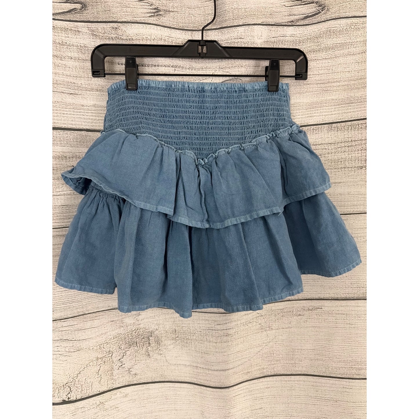 Japna 100% Cotton Elastic Waist Tiered Ruffle Mini Skirt Size L