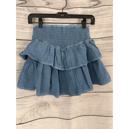 Japna 100% Cotton Elastic Waist Tiered Ruffle Mini Skirt Size L