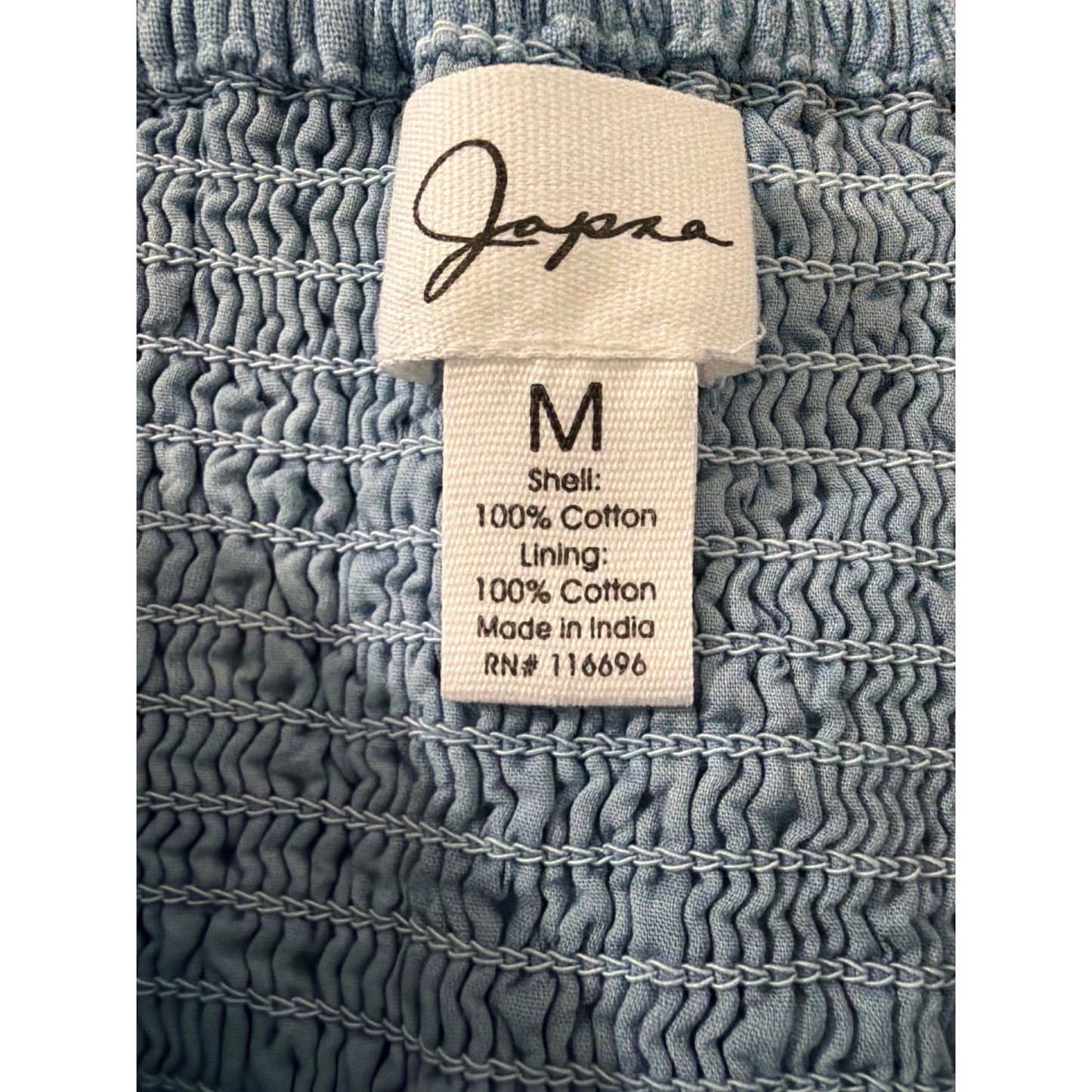 Japna 100% Cotton Elastic Waist Tiered Ruffle Mini Skirt Size L