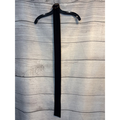 Classic Black Belt With Tortoise Shell Ring Accessory For Modern Professional Wear