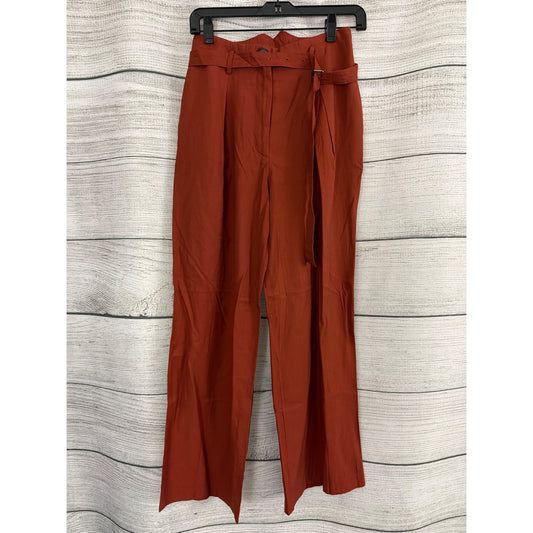 NWT Moon River Rust High-Waisted Wide-Leg Pants With Belt Size S
