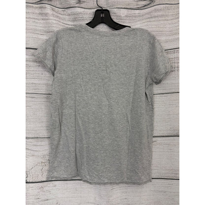 Lush Gray V-Neck Short Sleeve Tee With Pocket Size XS