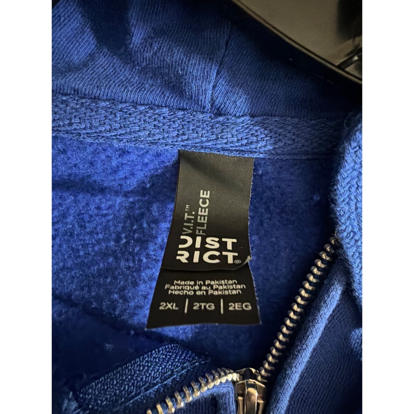 District Mens Fleece Zip-Up Hoodie Size XXL