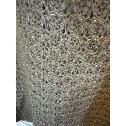RDI Taupe Knit Sweater With Metallic Threading Size M