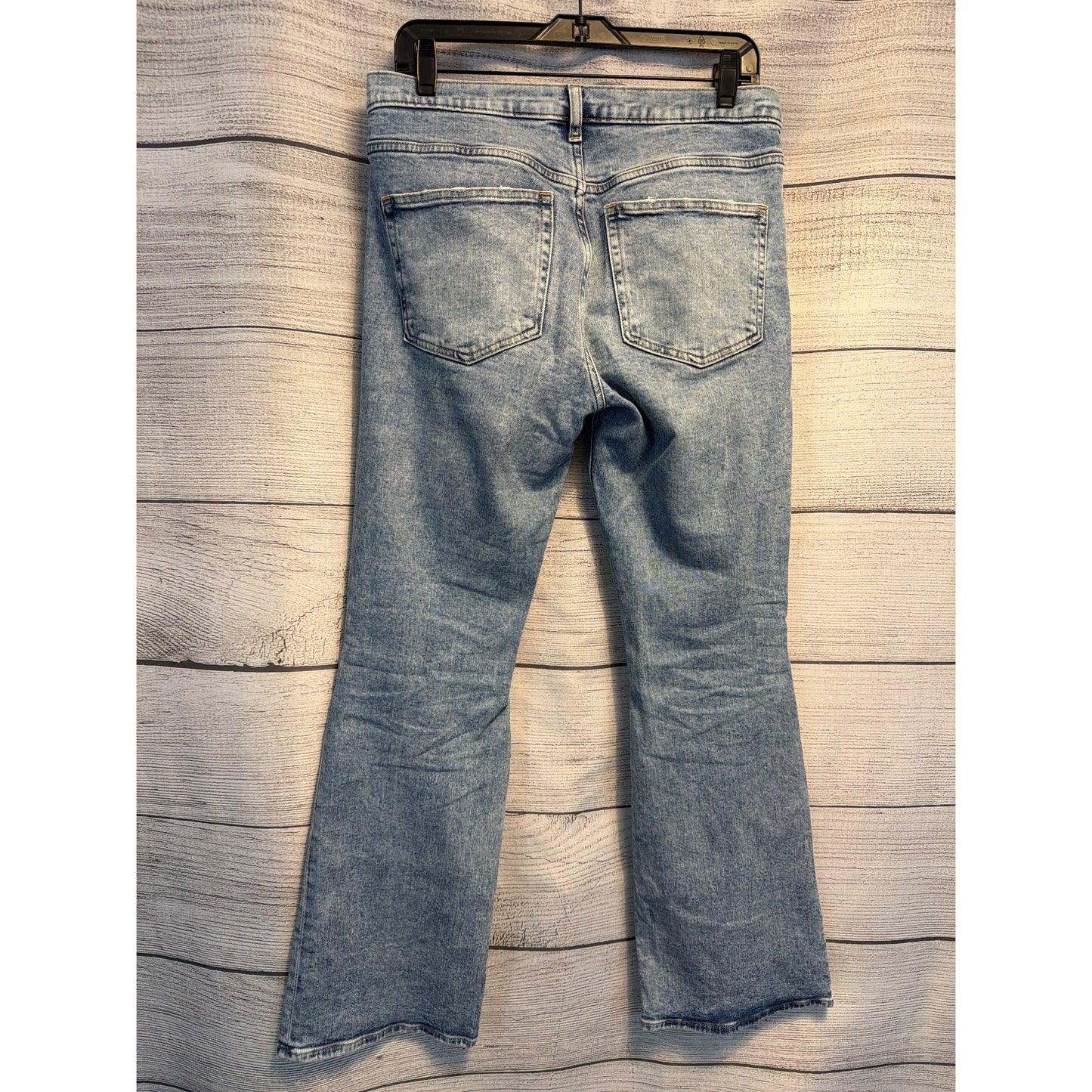 Gap 90s Loose Flare Mid Rise Distressed Light Wash Denim Size 28/6