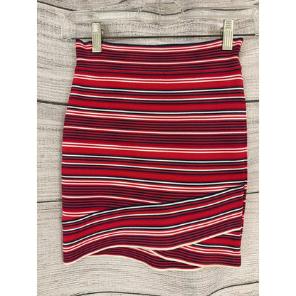 BCBGMaxAzria Ivy Striped Crisscross Bandage Mini Skirt Size XXS