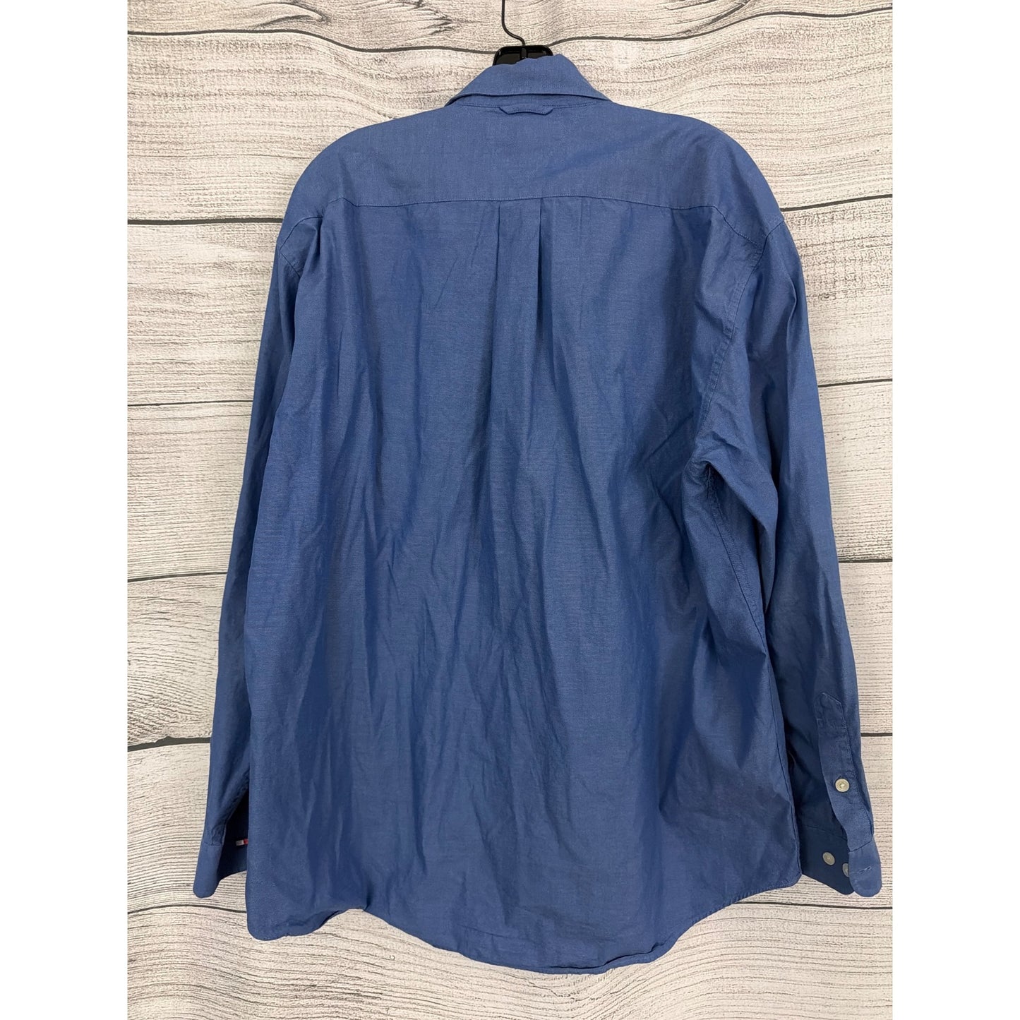 Mens Tommy Hilfiger Golf Blue Long Sleeve Button-Up Shirt Size L