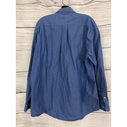 Mens Tommy Hilfiger Golf Blue Long Sleeve Button-Up Shirt Size L