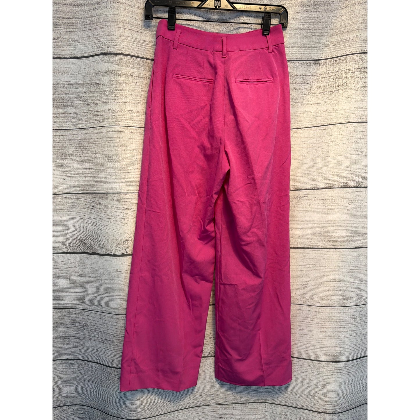 Bright Pink High Waisted Wide Leg Dress Pants
