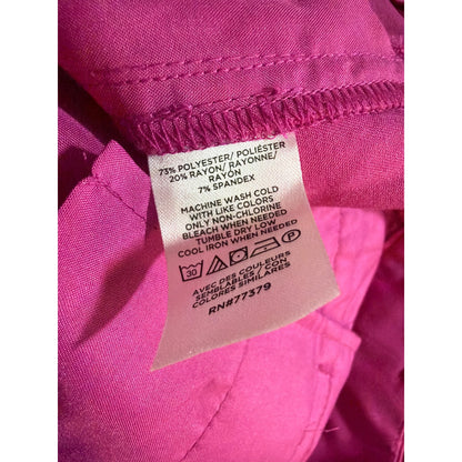 Bright Pink High Waisted Wide Leg Dress Pants