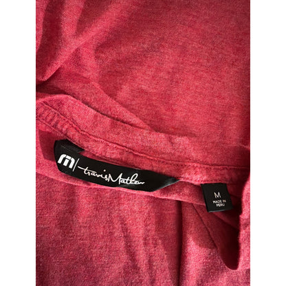 Mens Travis Mathew Red Heather V-Neck T-Shirt Size M