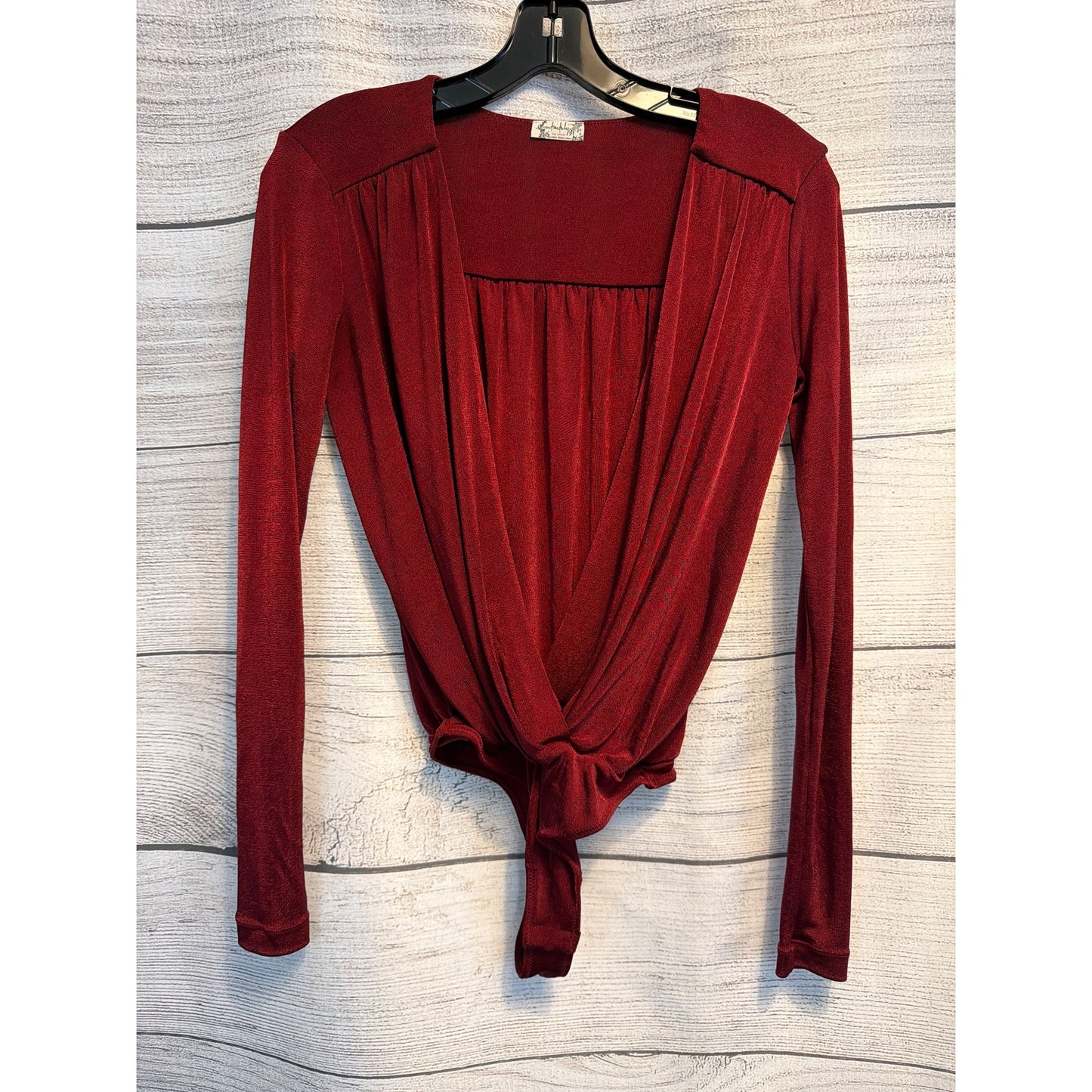 Intimately by Free People Turnt Long Sleeve Bodysuit in Wine Size XS