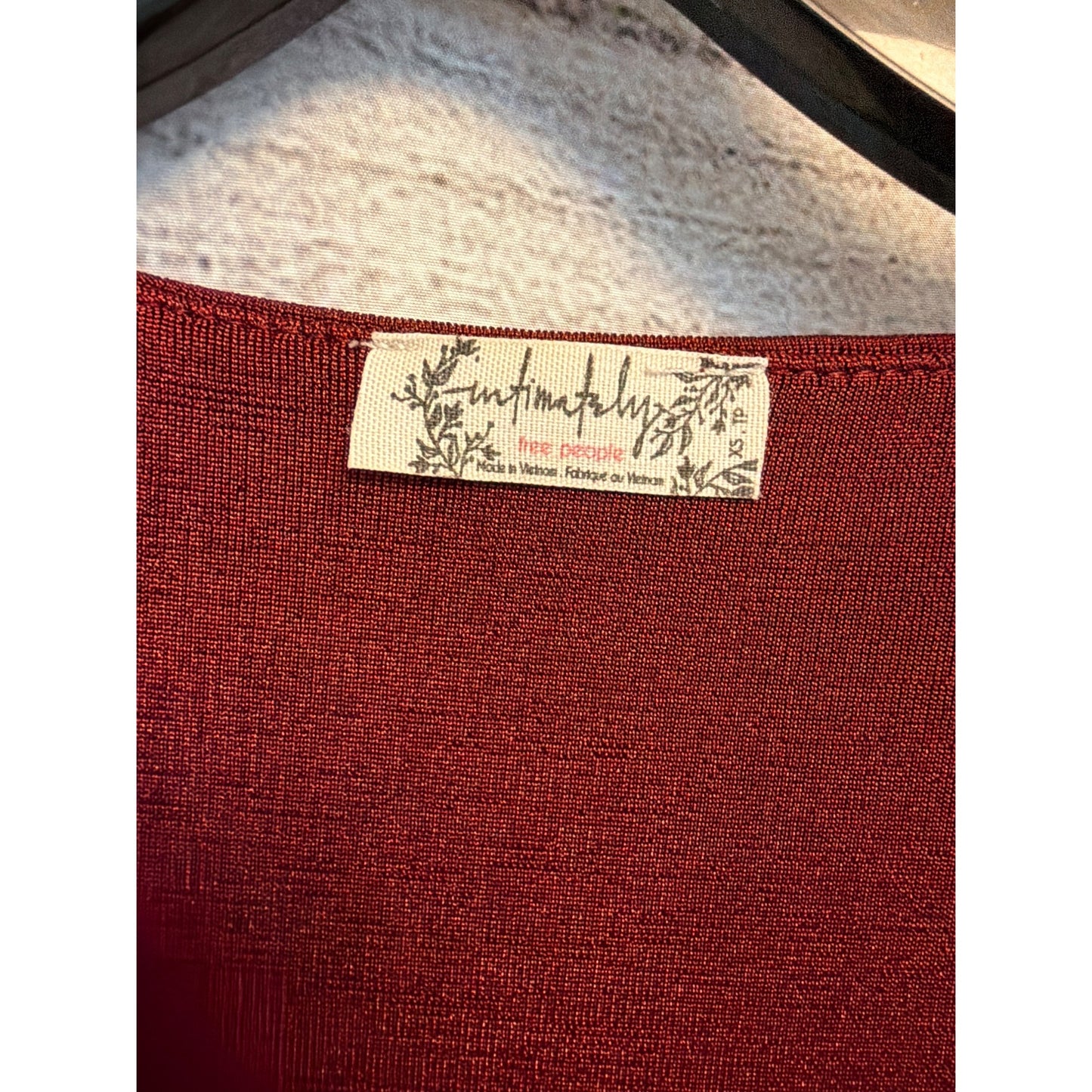 Intimately by Free People Turnt Long Sleeve Bodysuit in Wine Size XS