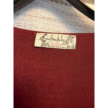 Intimately by Free People Turnt Long Sleeve Bodysuit in Wine Size XS