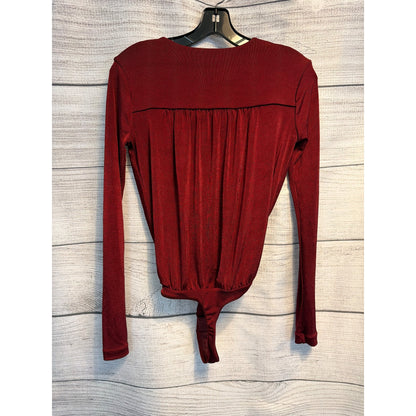 Intimately by Free People Turnt Long Sleeve Bodysuit in Wine Size XS