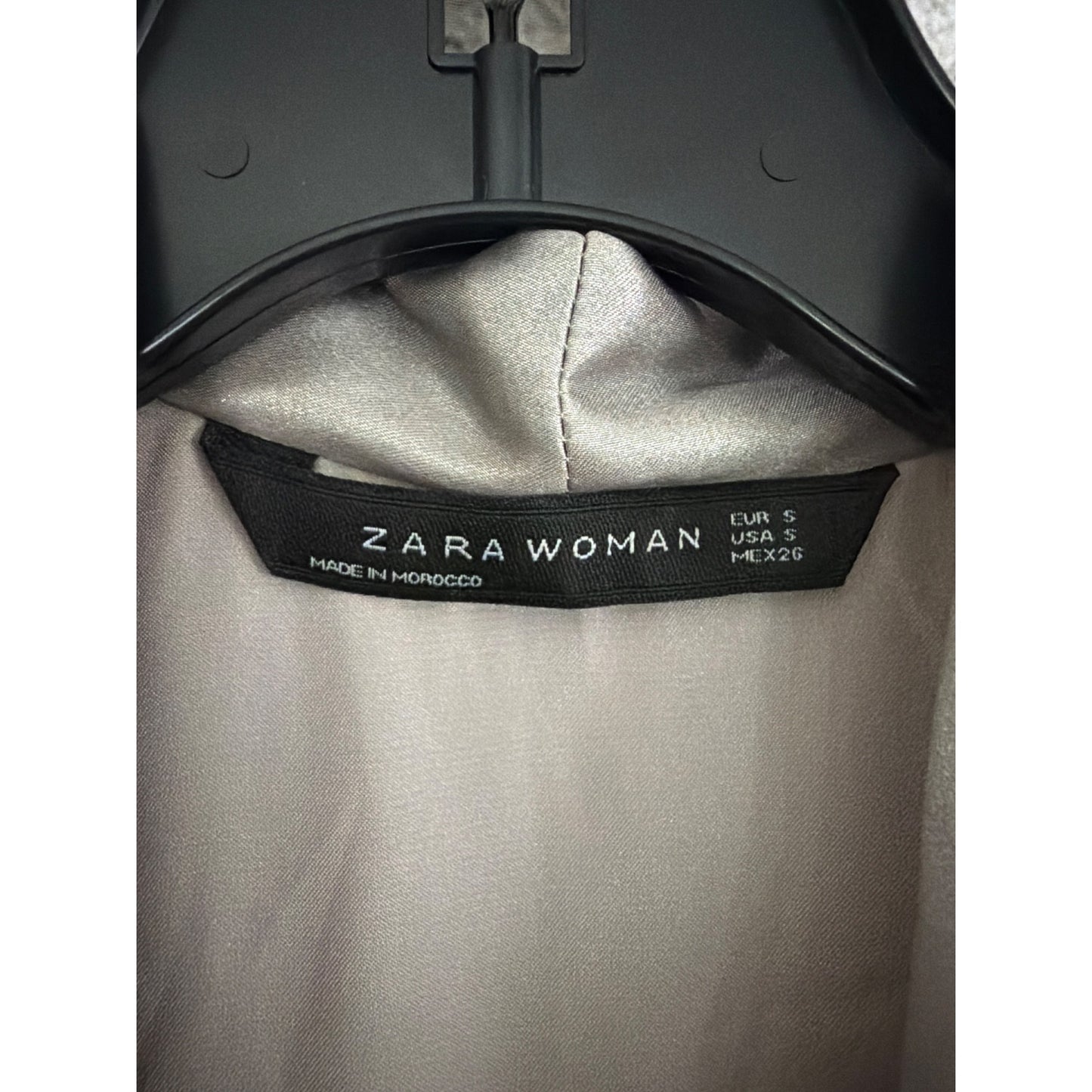 Zara Metallic Silver Kimono Midi Dress Size S